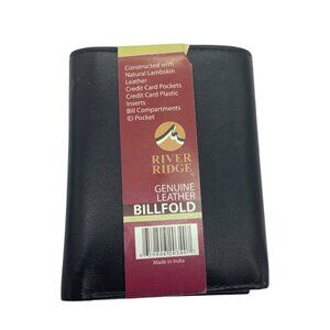 River Ridge Genuine Lambskin Leather Billfold Wallet Multiple Card Slot‎ ID NEW